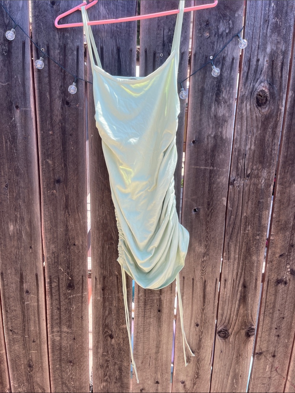 Light Sage Green Ruched Slip Dress